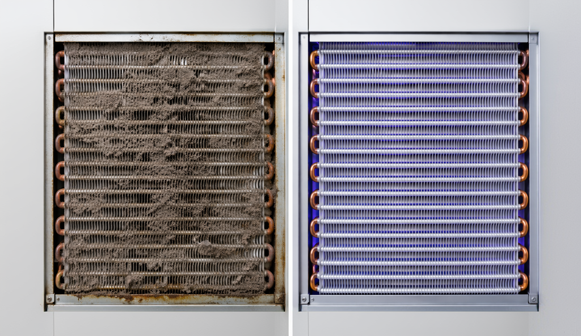 Before and after UV-C treatment comparison